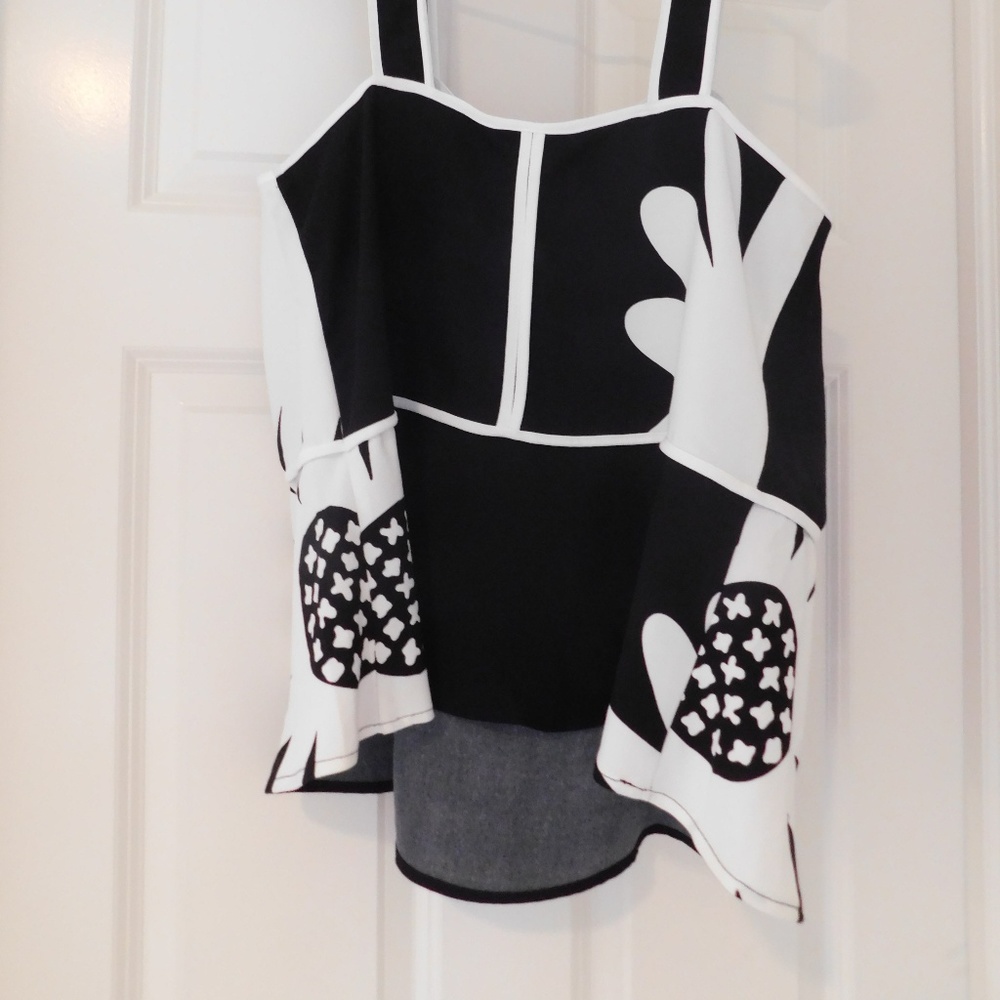 Victoria Beckham Black top with large white flower